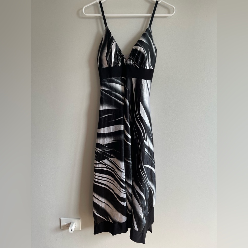 Vintage Made in USA Matri Black and White Midi Dress